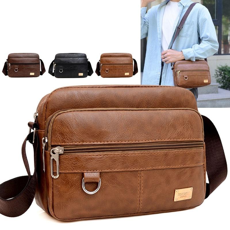 Leather Work Bag Mens - Deri erkek tek kollu çanta Messenger