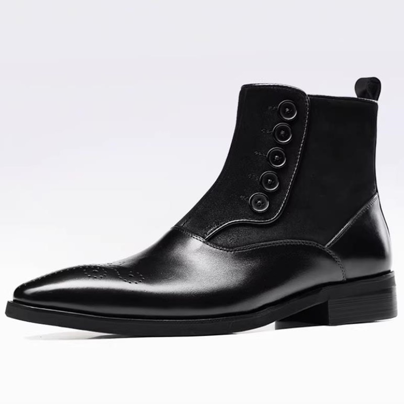 Leather Work Dress - High-end erkek inek derisi Chelsea çizmeler