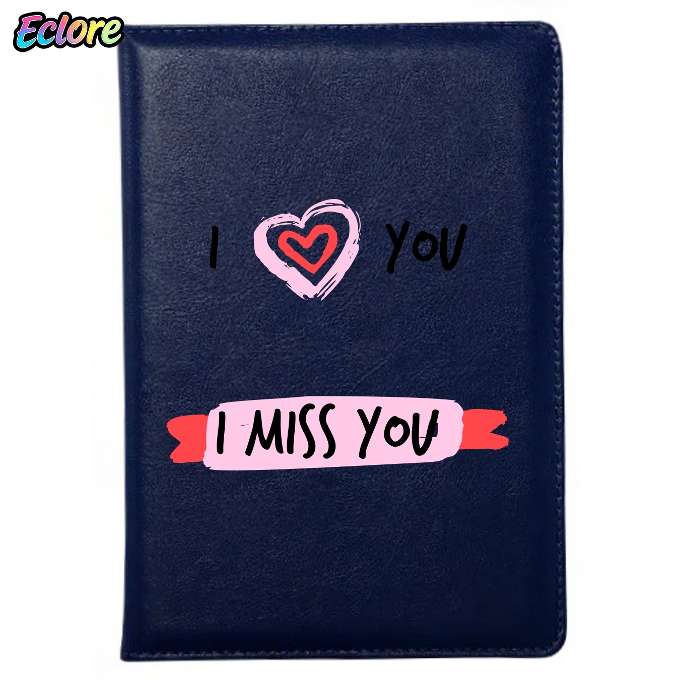 Leather Work Diary Covers - Elle Çizilmiş Kalp Retro Deri A5