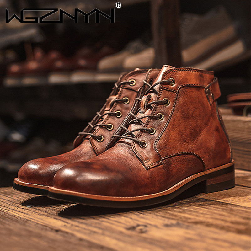 Leather Work Dress - Lüks Retro Yüksek erkek Deri Ayakkabı