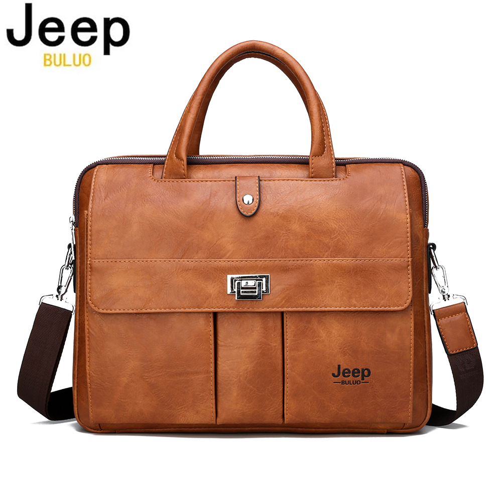 Leather Work Bag Mens - Jeep Buluo Erkek Deri Evrak Çantası