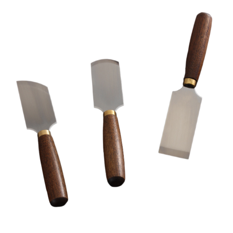 Round Knife Leatherwork - Ceviz Saplı D2 Çelik Japon Deri