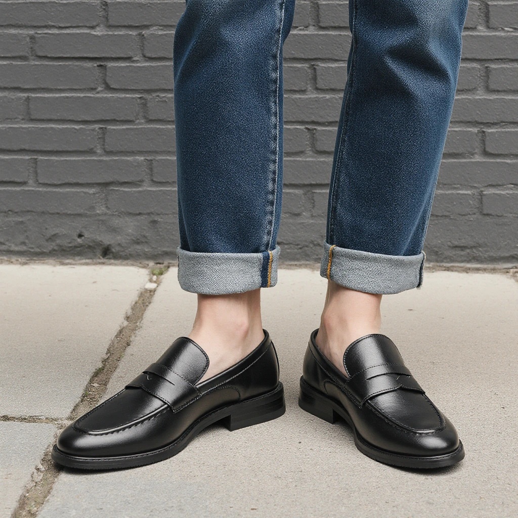 Erkek Siyah Penny Loafer'lar K - Leather Work Dress incelemesi ve fiyatı