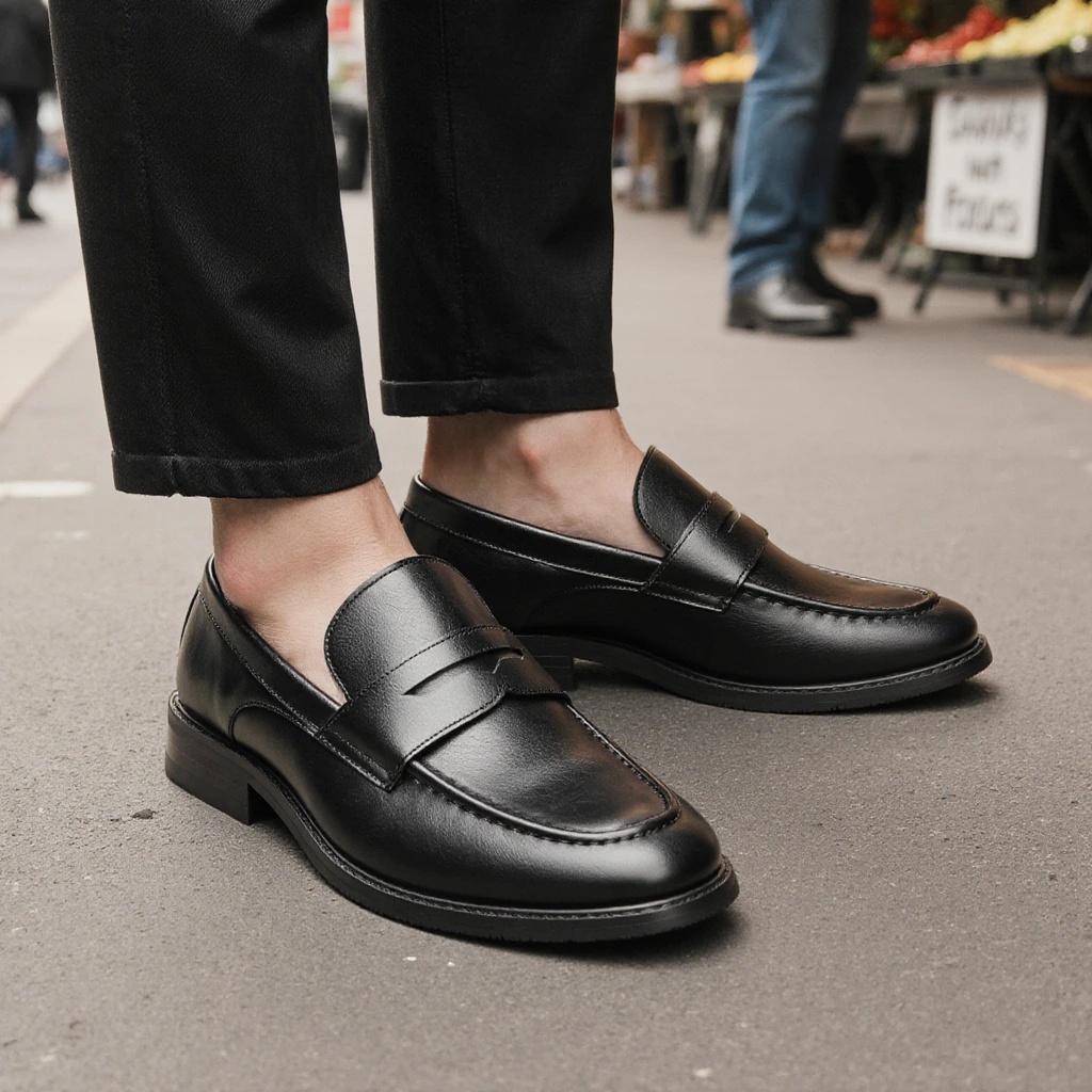 Erkek Siyah Penny Loafer'lar K - Leather Work Dress incelemesi ve fiyatı
