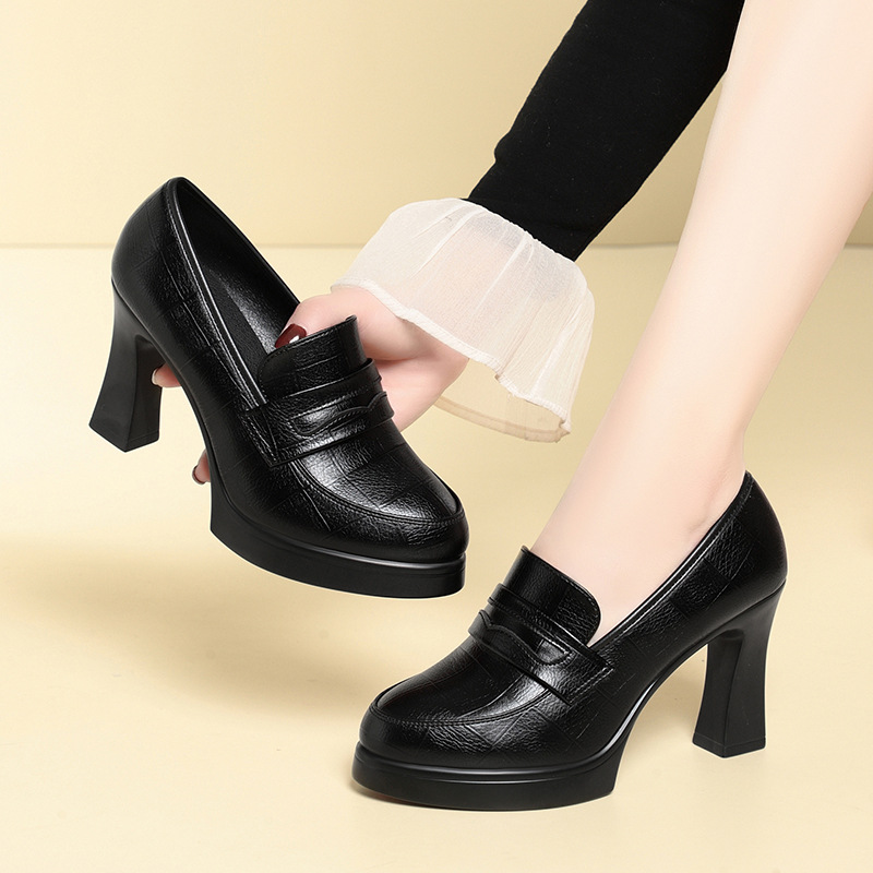 6cm 9cm Rahat Şık Kadın Ayakka - Leather Work Dress incelemesi ve fiyatı