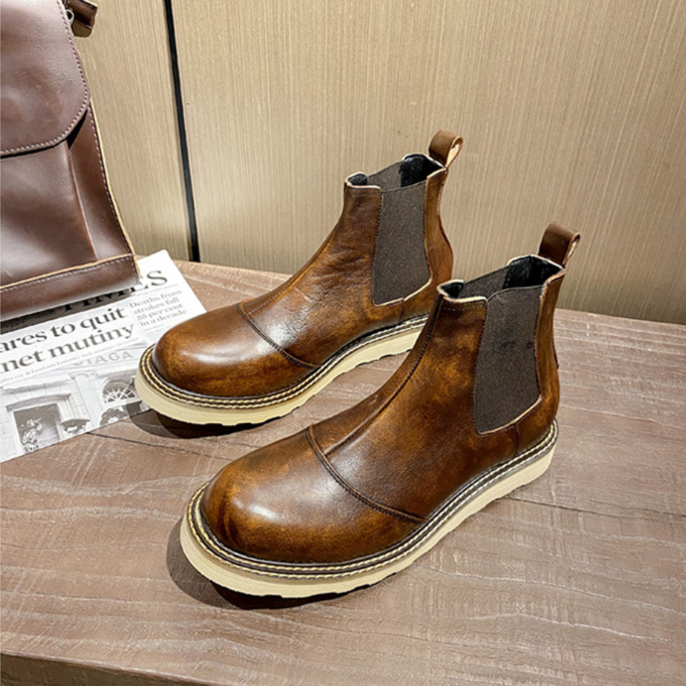 Retro Erkek Hakiki Deri Chelse - Leather Work Western incelemesi ve fiyatı