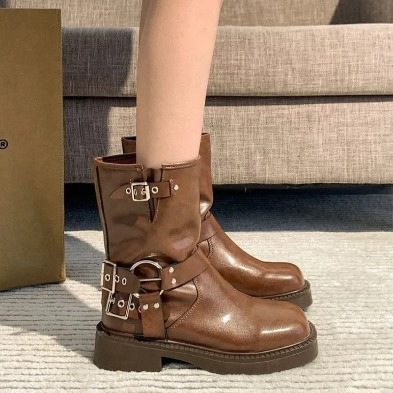 Women's Ankle Boots Autumn Wor - Leather Work Western incelemesi ve fiyatı