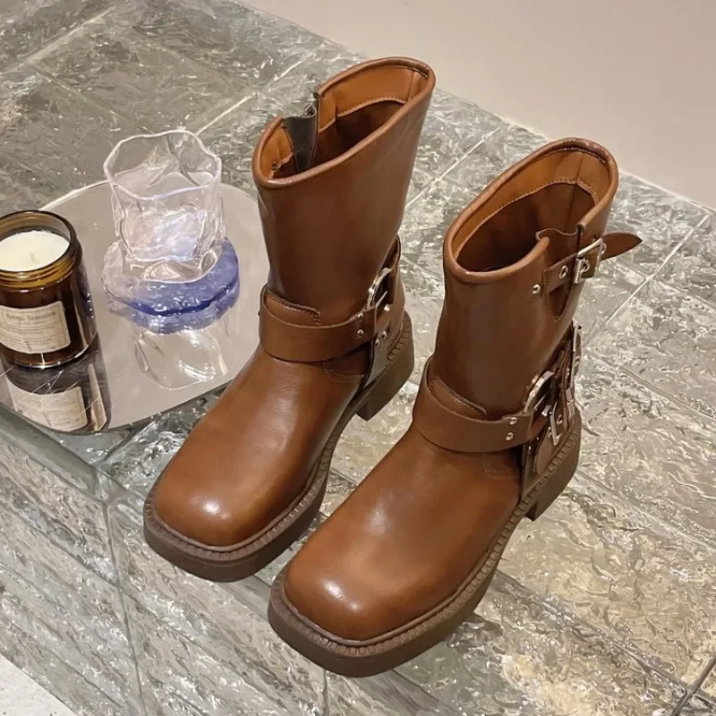 Women's Ankle Boots Autumn Wor - Leather Work Western incelemesi ve fiyatı