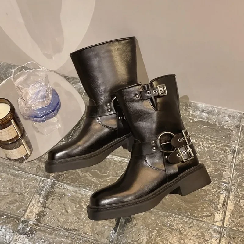Women's Ankle Boots Autumn Wor - Leather Work Western incelemesi ve fiyatı