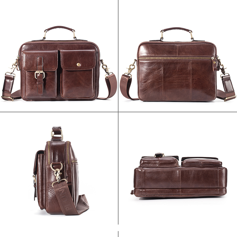 Marka yeni inek derisi deri as - Leather Work Bag Mens incelemesi ve fiyatı